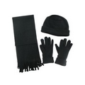 3 Pieces Polar Fleece Gloves,Hat And Scarf Set